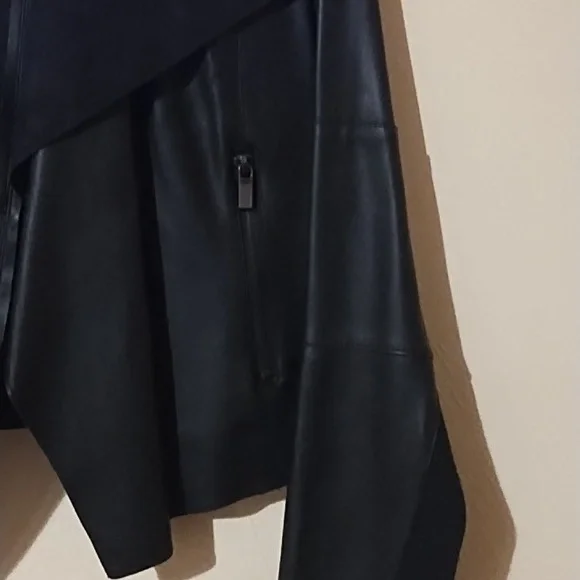 BAGATELLE BLACK VEGAN LEATHER JACKET. - Picture 2 of 8